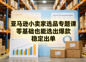 亚马逊小卖家选品专题课，零基础也能选出爆款，稳定出单-小鸿资源库