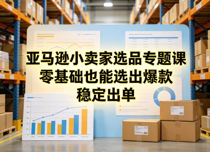 亚马逊小卖家选品专题课，零基础也能选出爆款，稳定出单-小鸿资源库