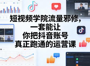 短视频学院流量邪修，一套能让你把抖音账号真正跑通的运营课-小鸿资源库