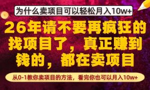 为什么真正賺到钱的都在卖项目，从0-1教你卖项目的方法，看完你也可以月入10w+【揭秘】-小鸿资源库