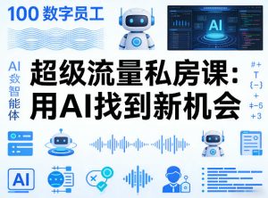 你的AI数字员工100个智能体，超级流量私房课，用AI找到新机会-小鸿资源库