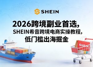 2026跨境副业首选，SHEIN希音跨境电商实操教程，低门槛出海掘金-小鸿资源库