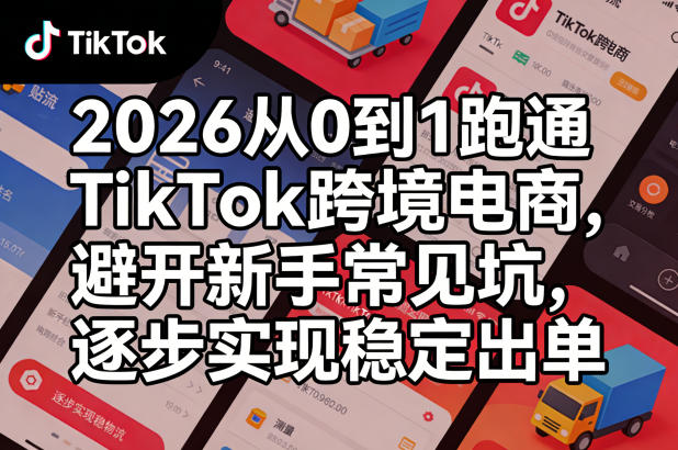 2026从0到1跑通TikTok跨境电商，避开新手常见坑，逐步实现稳定出单-小鸿资源库