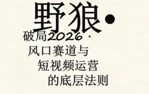 野狼团队·多平台实操运营课，覆盖AI口播、服装、好物、漫剪等热门玩法（更新4月29日）-小鸿资源库