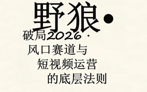 野狼团队·多平台实操运营课，覆盖AI口播、服装、好物、漫剪等热门玩法（更新4月29日）-小鸿资源库