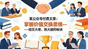 某公众号付费文章：掌握价值交换思维—-结交大佬、抱大腿的秘诀-小鸿资源库