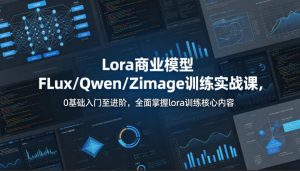 系统性学习Lora商业模型FLux／Qwen／Zimage训练实战课，0基础入门至进阶，全面掌握lora训练核心内容-小鸿资源库