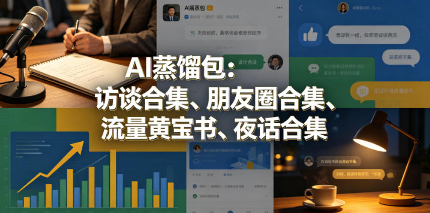 AI蒸馏包：访谈合集、朋友圈合集、流量黄宝书、夜话合集【文档】-小鸿资源库
