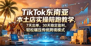 TikTok东南亚本土店实操陪跑教学，7天出单，30天稳定盈利，轻松碾压传统跨境模式-小鸿资源库