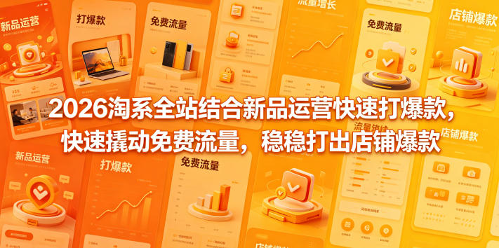2026淘系全站结合新品运营快速打爆款，快速撬动免费流量，稳稳打出店铺爆款（更新5月12日）-小鸿资源库