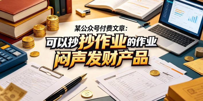 某公众号付费文章：可以抄作业的闷声发财产品-小鸿资源库