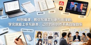 AI创编课，教你写爆款短剧与AI漫剧，学完就能上手写剧本，让你的AI创作不再自娱自乐-小鸿资源库