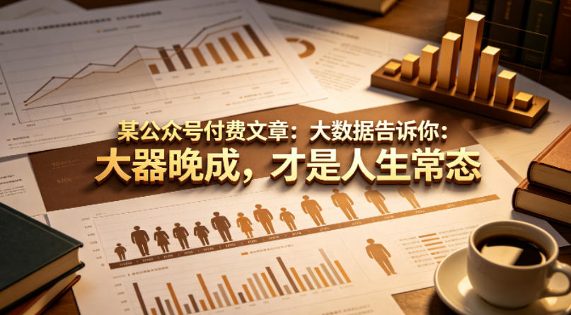 某公众号付费文章：大数据告诉你：大器晚成，才是人生常态-小鸿资源库
