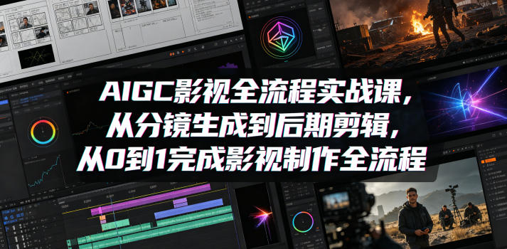 AIGC影视全流程实战课，从分镜生成到后期剪辑，从0到1完成影视制作全流程-小鸿资源库