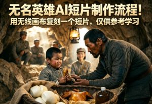 无名英雄AI短片制作流程！用无线画布复刻一个短片，仅供参考学习-小鸿资源库