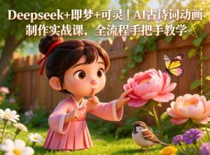 Deepseek+即梦+可灵｜AI古诗词动画制作实战课，全流程手把手教学-小鸿资源库