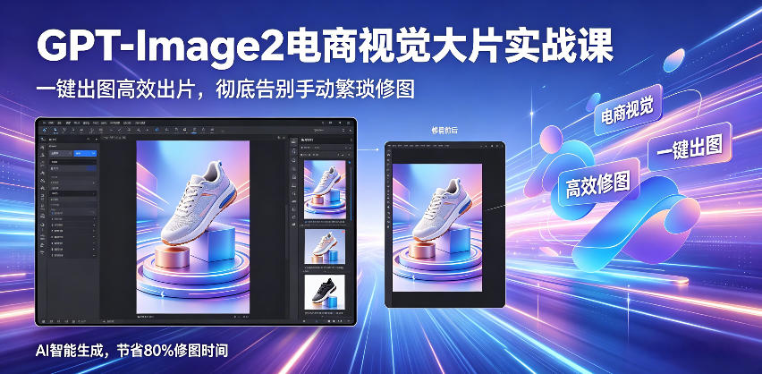 GPT-Image2电商视觉大片实战课，一键出图高效出片，彻底告别手动繁琐修图-小鸿资源库