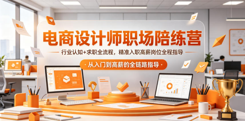 电商设计师职场陪练营，行业认知+求职全流程，精准入职高薪岗位全程指导-小鸿资源库