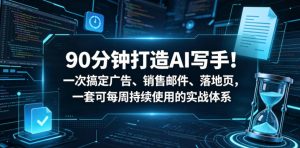 90分钟打造AI写手!一次搞定广告、销售邮件、落地页,一套可每周持续使用的实战体系【原创双语字幕】-小鸿资源库
