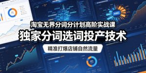 淘宝无界分词分计划高阶实战课，独家分词选词投产技术，精准打爆店铺自然流量-小鸿资源库