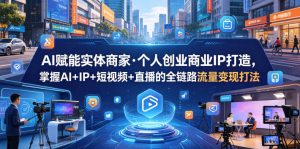 AI赋能实体商家·个人创业商业IP打造，掌握AI+IP+短视频+直播的全链路流量变现打法-小鸿资源库