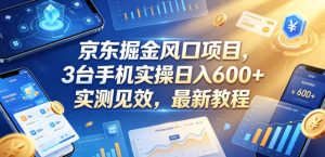 京东掘金风口项目，3台手机实操日入600+，实测见效，最新教程【揭秘】-小鸿资源库