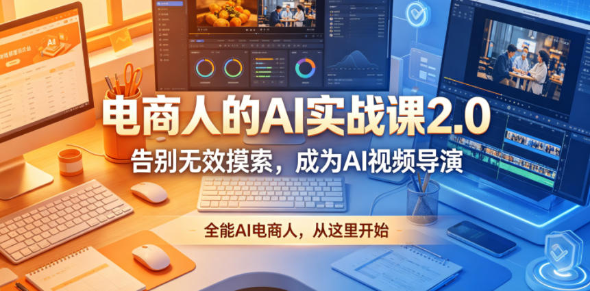 电商人的AI实战课2.0，告别无效摸索，成为AI视频导演，全能AI电商人，从这里开始-小鸿资源库