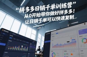 拼多多日销千单训练营，从0开始带你做好拼多多，让日销千单可以快速复制(更新26年4月)-小鸿资源库