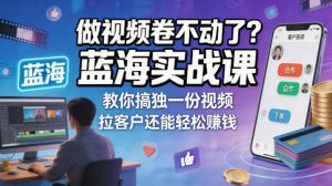 做视频卷不动了？蓝海实战课教你搞独一份视频，拉客户还能轻松賺钱！【原创双语字幕】-小鸿资源库