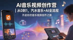 AI音乐视频创作营｜从0到1，汽水音乐+AI全流程，开启你的音乐视频创作之旅-小鸿资源库