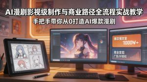 AI漫剧影视级制作与商业路径全流程实战教学，手带你从0打造AI爆款漫剧-小鸿资源库