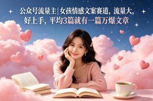 公众号流量主女孩情感文案赛道，流量大，好上手，平均3篇就有一篇万爆文章-小鸿资源库