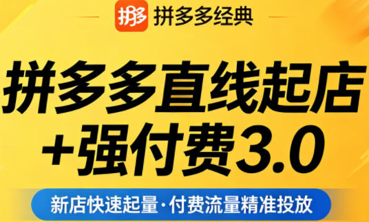 拼多多直线起店+强付费3.0，教你稳定起店、高效控投产、破解流量瓶颈（更新4月）-小鸿资源库