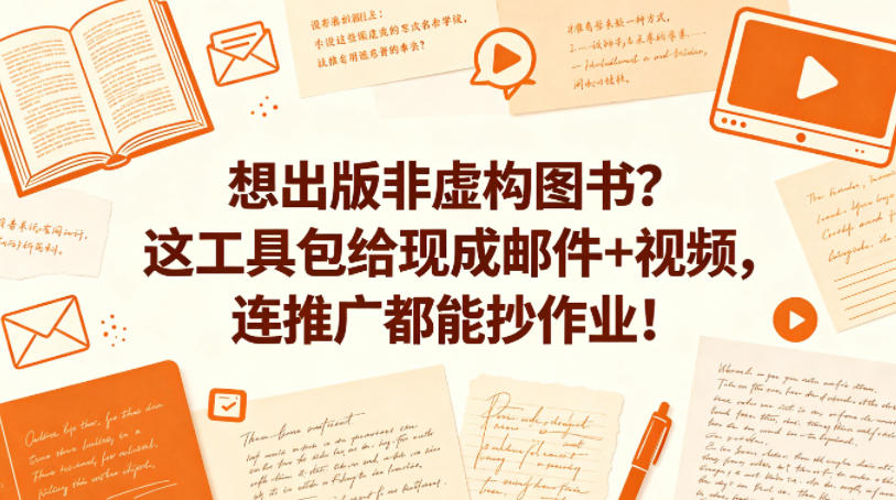想出版非虚构图书？这工具包给现成邮件+视频，连推广都能抄作业！【原创双语字幕】-小鸿资源库