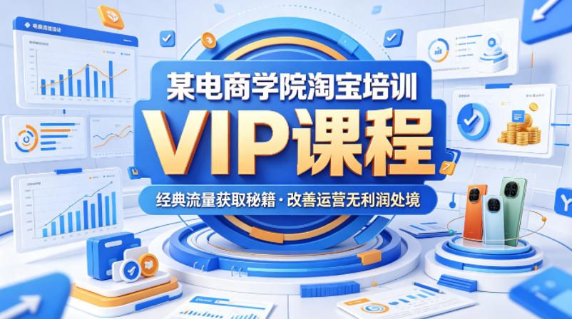 某电商学院淘宝培训VIP课程，各种经典有用的流量获取秘籍，改善运营产品没利润的处境（2026年5月）-小鸿资源库