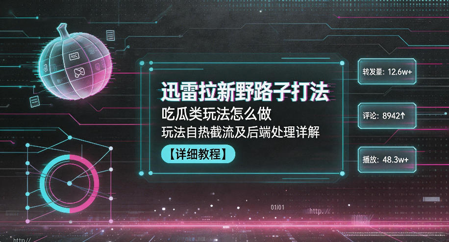 迅雷拉新野路子打法，吃瓜类玩法怎么做，玩法自热截流及后端处理详解-小鸿资源库