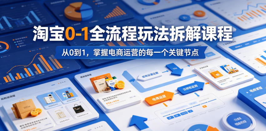 淘宝0-1全流程玩法拆解课程，从0到1，掌握电商运营的每一个关键节点-小鸿资源库