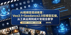 AI视频变现训练营｜Veo3.1+Seedance2.0双模型实操，从工具运用到成片变现全教学-小鸿资源库