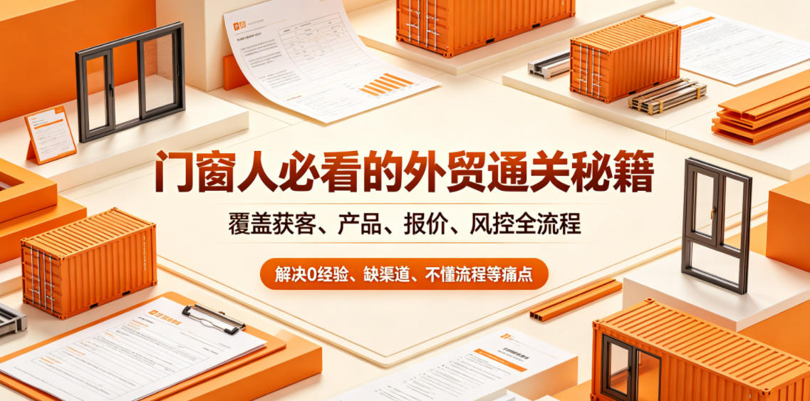 门窗人必看的外贸通关秘籍，块覆盖获客、产品、报价、风控全流程，解决0经验、缺渠道、不懂流程等痛点-小鸿资源库