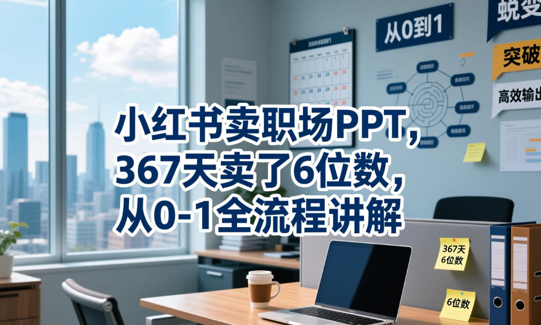 小红书卖职场PPT，367天卖了6位数，从0-1全流程讲解-小鸿资源库