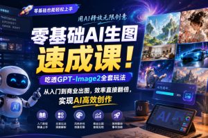 零基础AI生图速成课！吃透GPT-Image2全套玩法，从入门到商业出图，效率直接翻倍，实现AI高效创作-小鸿资源库