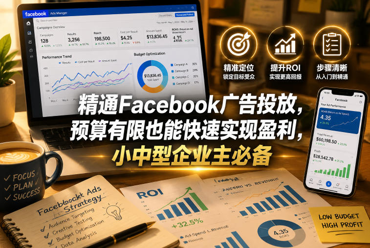 精通Facebook广告投放，预算有限也能快速实现盈利，小中型企业主必备【原创双语字幕】-小鸿资源库