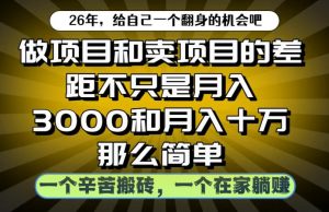 做项目和卖项目不只是月入3K和10W那么简单,一个努力搬砖,一个在家躺賺【揭秘】-小鸿资源库