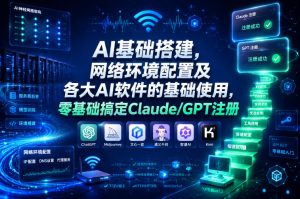 AI基础搭建，网络环境配置及各大AI软件的基础使用，零基础搞定Claude/GPT注册-小鸿资源库