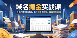 域名交易掘金实战课，低价收购过期域名，并快速高价转售，賺取丰厚利润【原创双语字幕】-小鸿资源库