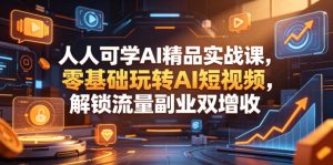 人人可学AI精品实战课，零基础玩转AI短视频，解锁流量副业双增收-小鸿资源库