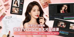即梦2.0+剪映商业TVC口红广告大片实战课｜从分镜脚本创作到AI成片+后期精修，全流程打造品牌级产品广告-小鸿资源库