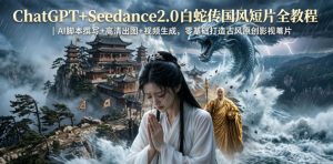 ChatGPT+Seedance2.0白蛇传国风短片全教程｜AI脚本撰写+高清出图+视频生成，零基础打造古风原创影视短片-小鸿资源库