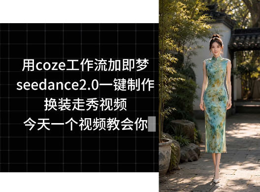 用coze工作流加即梦seedance2.0一键制作换装走秀视频，今天一个视频教会你-小鸿资源库